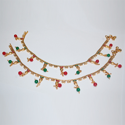 "1gm Fancy Stone Studded Anklets - MGR-1005 - Click here to View more details about this Product